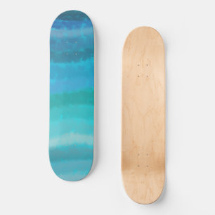 Coastal Beach Salty Waves On Turquoise Skateboard