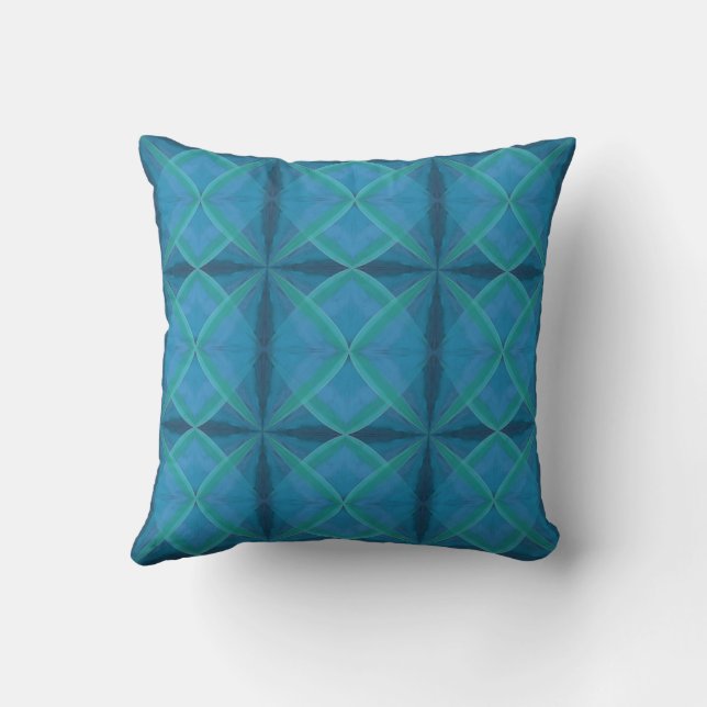Coastal Beach Salty Waves Pattern On Black  Throw Pillow (Back)
