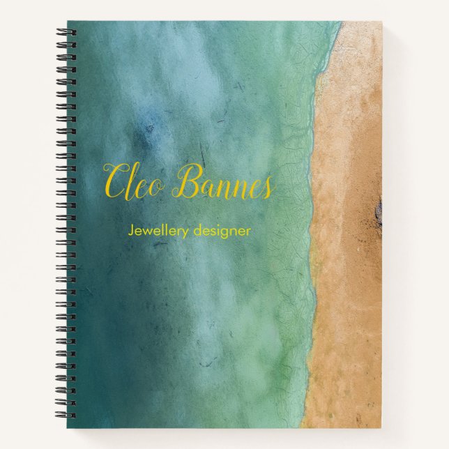 Coastal beach sand water Spiral Notebook (Front)