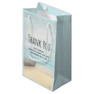 Coastal Beach Scene Nautical Theme Party Thanks  Small Gift Bag