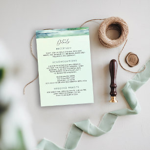 Coastal Beach Sea Green Tide Pool Wedding Details Enclosure Card