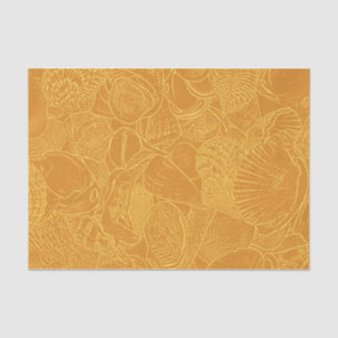 Coastal Beach Sea Shell Gold Yellow Decoupage Tissue Paper