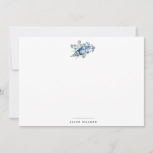 coastal beach shell gold Stationery Note Card
