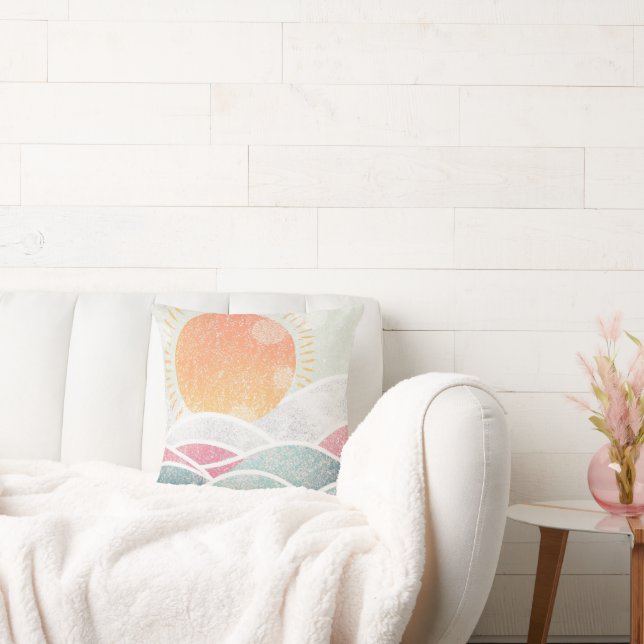Coastal/Beach/sunny  Throw Pillow (Couch)