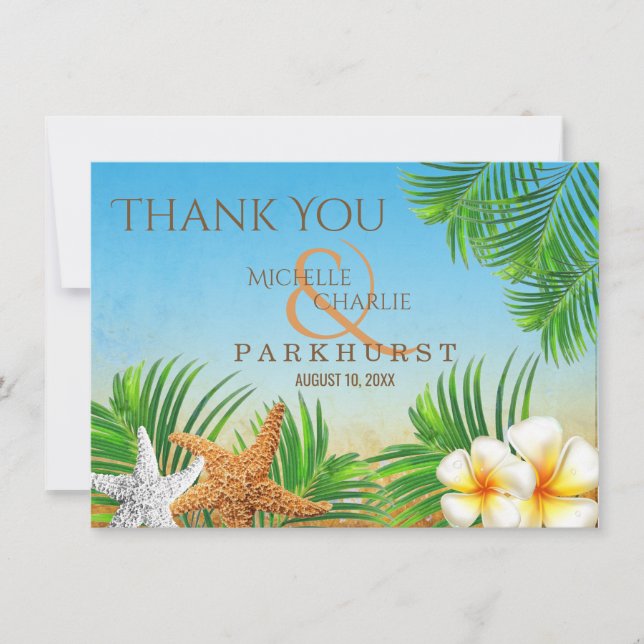 Coastal Beach - Thank you Card (Front)