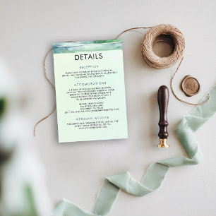Coastal Beach Tide Pool Sea Green Wedding Details Enclosure Card