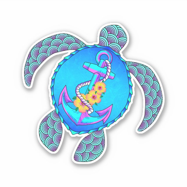 Coastal Beach Turtle Anchor (Front)