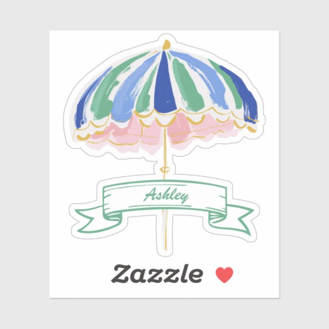 Coastal Beach Umbrella Bachelorette Personalized  (Sheet)