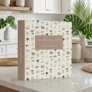Coastal Beach Vacation Rental Guest Information Binder