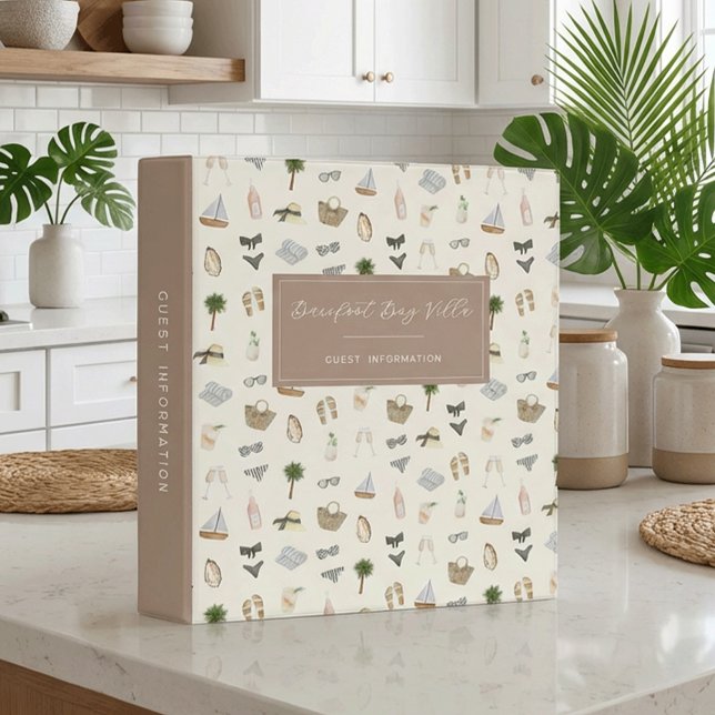 Coastal Beach Vacation Rental Guest Information Binder (Creator Uploaded)