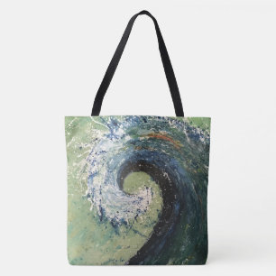 Coastal Beach Wave Fine Art Painting Tote Bag