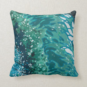 Coastal Beach Waves Decor Pillow by Juul