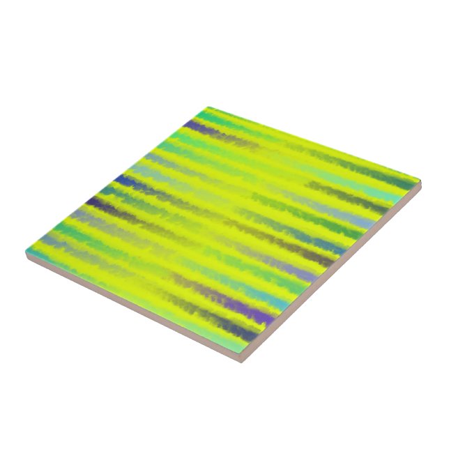 Coastal Beach Waves Salty Watercolor On Yellow Tile (Side)