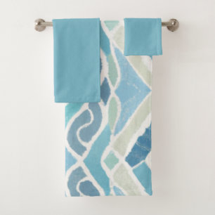 Coastal/beachy/nautical blue bath towel set