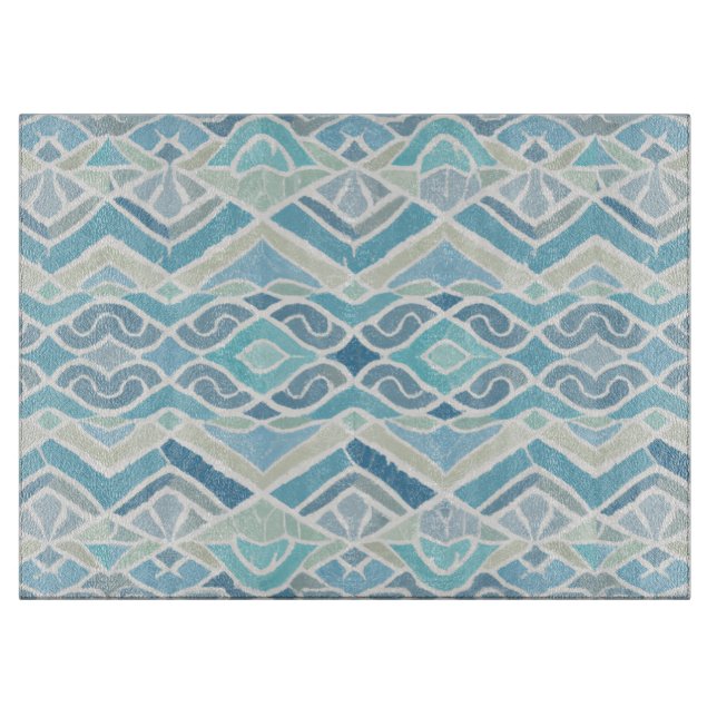 Coastal/beachy/nautical blue cutting board (Front)