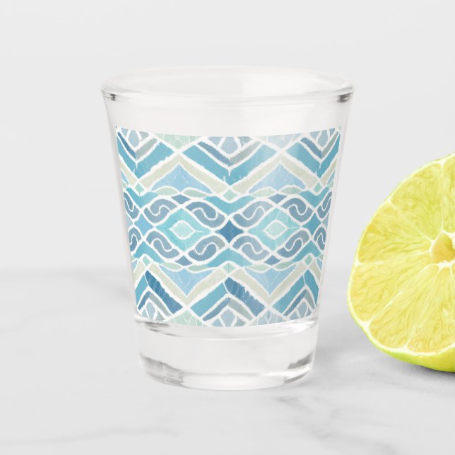Coastal/beachy/nautical blue shot glass (Front)