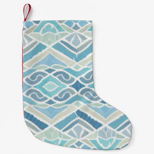 Coastal/beachy/nautical blue small christmas stocking