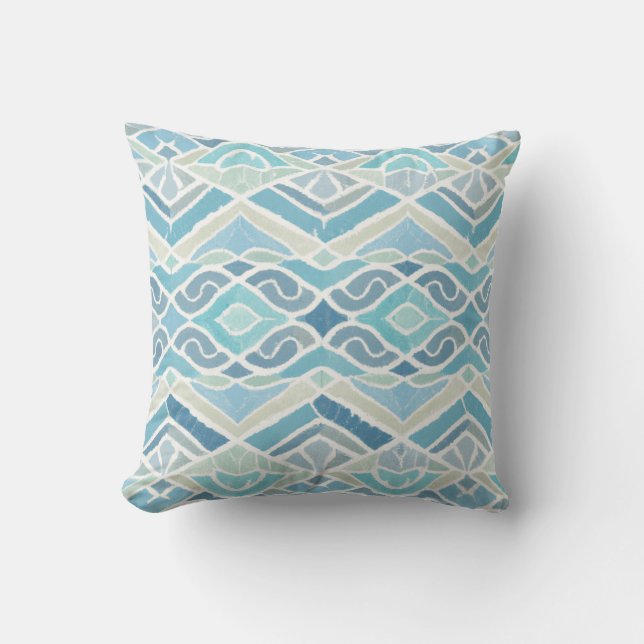 Coastal/beachy/nautical blue throw pillow (Front)