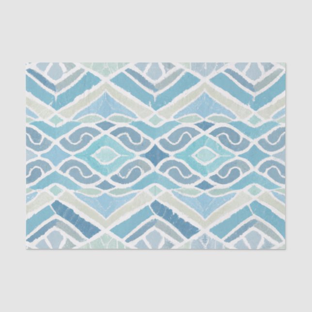 Coastal/beachy/nautical blue tissue paper (Front)