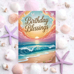 Coastal Birthday Blessings Card
