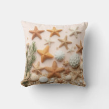Coastal Bliss Starfish Throw Pillow