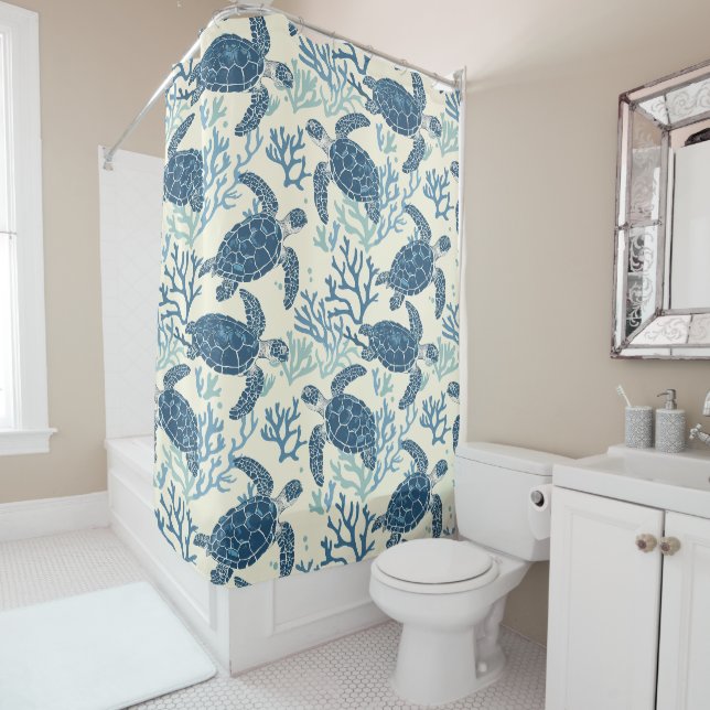 Coastal Blue and Cream Sea Turtles Personalized (In Situ)