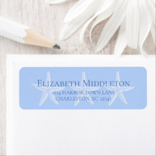 Coastal Blue and White Starfish Personalized