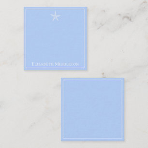 Coastal Blue and White Starfish Personalized Card
