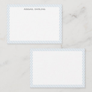 Coastal Blue and White Stripe Nautical Card