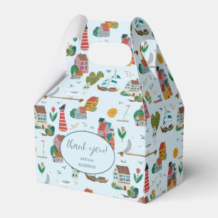 Coastal Blue Baby Shower Thank you Favor Box