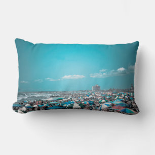 Coastal Blue Beach  Lumbar Pillow