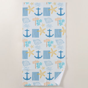 Coastal Blue Beach Towel