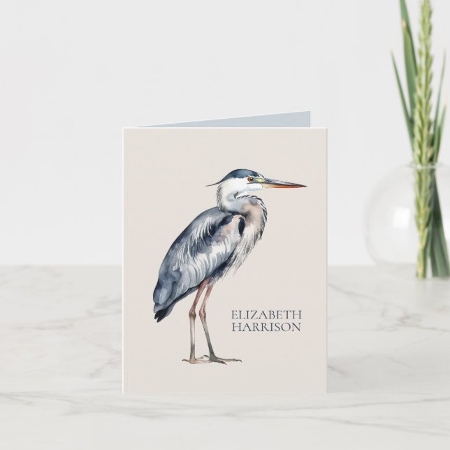 Coastal Blue Heron Bird Personalized (Devant)