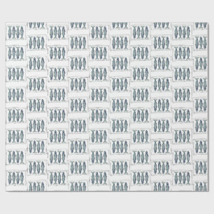 Coastal Blue Mackerel Seamless Ocean Fish Pattern Wrapping Paper