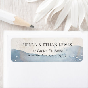 Coastal Blue Ocean Beach Wave Sand Elegant Wedding