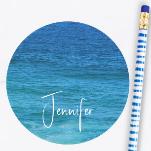 Coastal Blue Ocean Classic Round Sticker