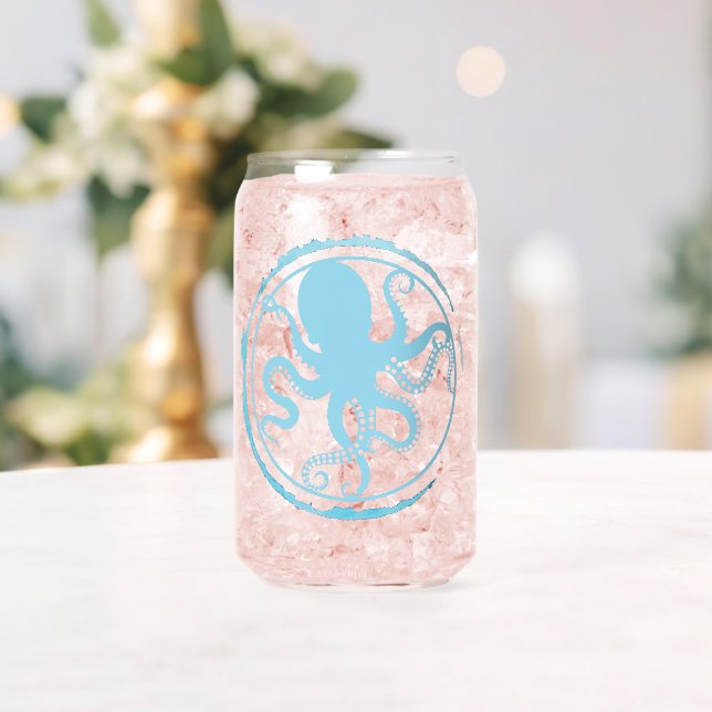 Coastal Blue Octopus 2 Can Glass (Insitu (Wedding))