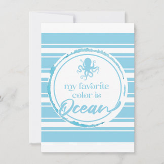 Coastal Blue Octopus Invitation