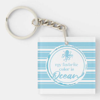Coastal Blue Octopus Keychain