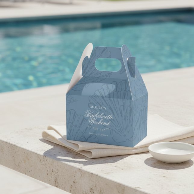 Coastal Blue Seashell Bachelorette Favor Box (Coastal Blue Seashell Bachelorette Favor Boxes)