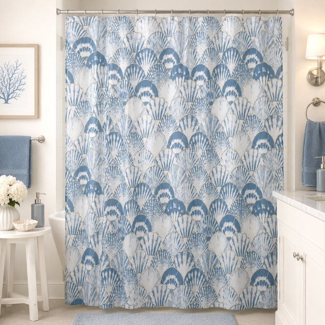 Coastal Blue Seashell Pattern Beach (Creator Uploaded)