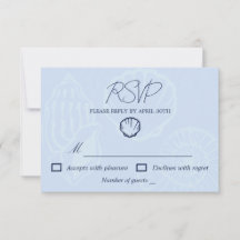 Coastal Blue Seashells Wedding