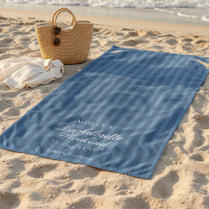 Coastal Blue Stripe Bachelorette Beach Towel
