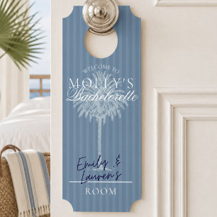 Coastal Blue Stripe Bachelorette Weekend Door Hanger