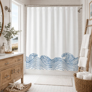 Coastal Blue Wave Beach House Bathroom