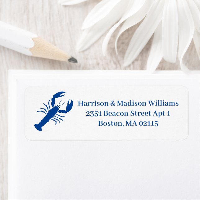 Coastal blue white lobster custom fun Address (Insitu)