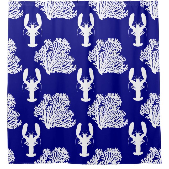 Coastal Blue White Lobster Pattern (Front)