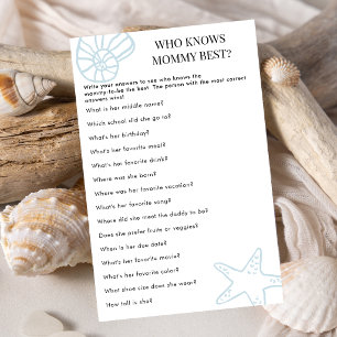 Coastal Blue Who Knows Mommy Best Baby Shower Game