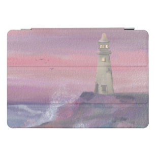 Coastal Bluff Lighthouse With Pink Sky iPad Pro Cover