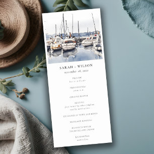 Coastal Boats at Harbour Seascape Wedding Program